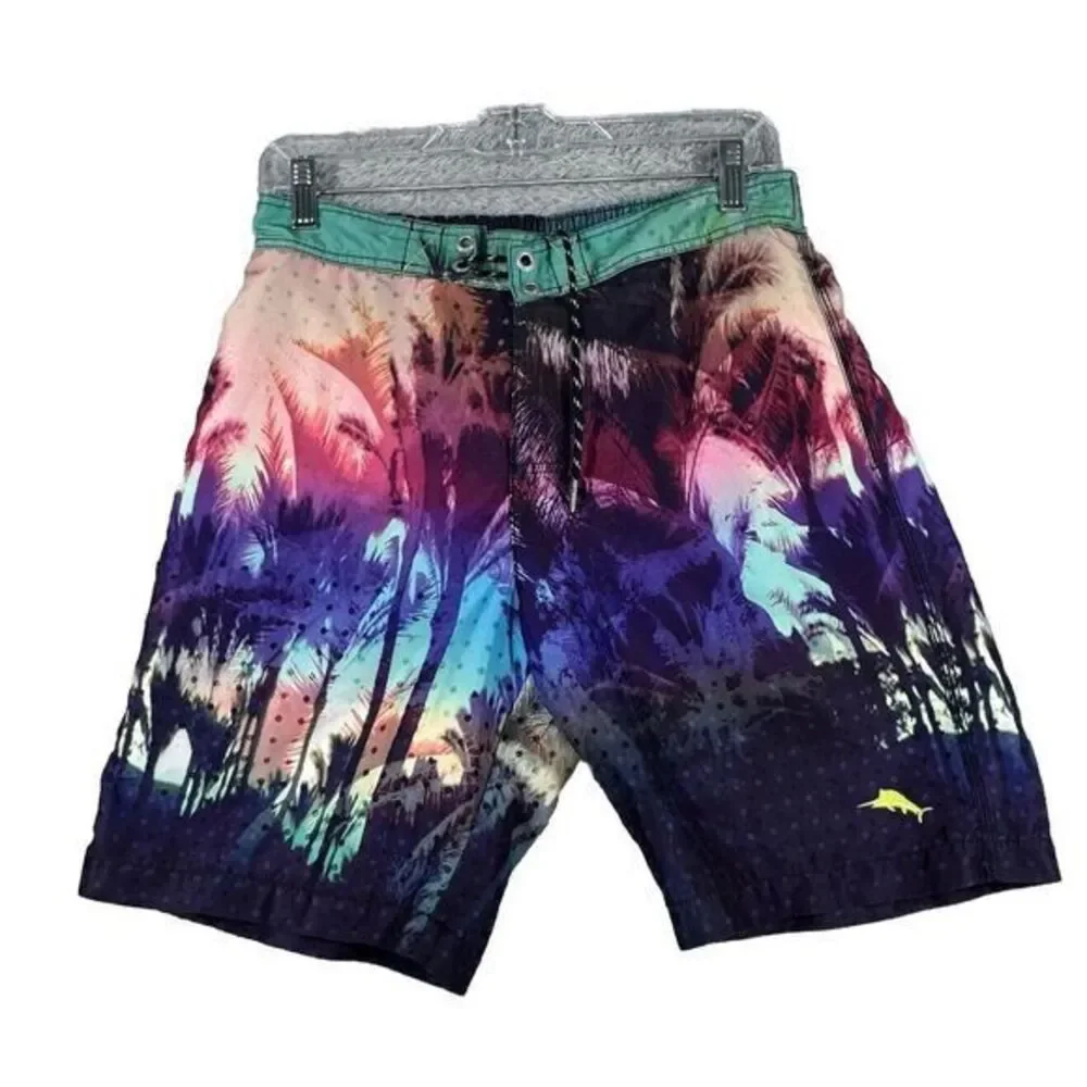 Tommy Bahama Relax Tropical Hawaiian Mesh Lined Swim Trunks Shorts Mens small‎
